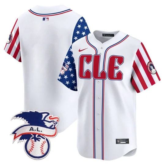 Cleveland Guardians Blank White 2024 Fourth Of July Vapor Premier Limited Stitched Jersey