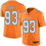 Dolphins #93 Ndamukong Suh Orange Stitched Limited Rush Nike Jersey