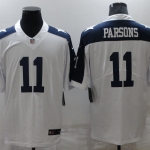 Dallas Cowboys #11 Micah Parsons White Navy Vapor Limited Stitched Jersey