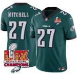 Philadelphia Eagles #27 Quinyon Mitchell Black 2025 Eagles Logo Super Bowl LIX Patch New F.U.S.E. Vapor Untouchable Limited Stitched Jersey