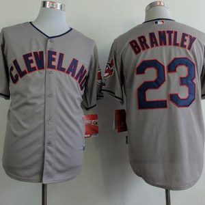 Indians #23 Michael Brantley Grey Cool Base Stitched Jersey