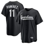 Cleveland Guardians #11 Jos¨¦ Ram¨ªrez Black Lights Out Limited Stitched Jersey