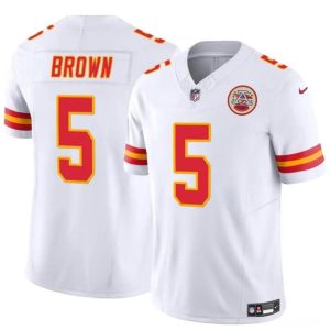 Kansas City Chiefs #5 Hollywood Brown White 2023 F.U.S.E Vapor Untouchable Limited Stitched Jersey