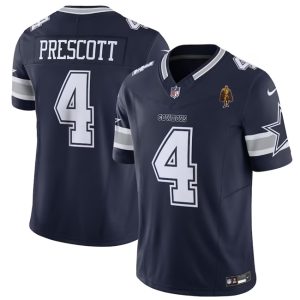 Dallas Cowboys #4 Dak Prescott Navy 2023 F.U.S.E. With Walter Payton Patch Vapor Limited Stitched Jersey