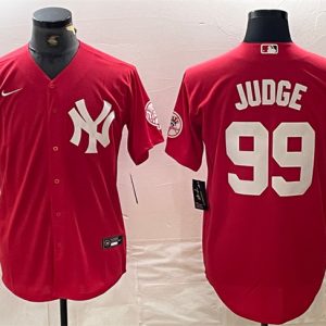 New York Yankees #99 Aaron Judge Red Cool Base Stitched Jersey