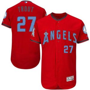 Angels Of Anaheim #27 Mike Trout Red Flexbase Authentic Collection 2016 Father's Day Stitched Jersey