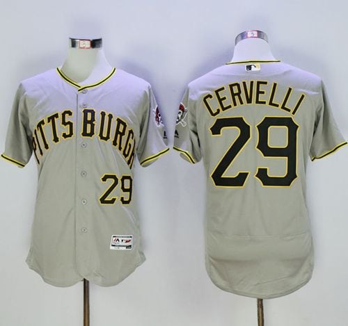 Pirates #29 Francisco Cervelli Grey Flexbase Authentic Collection Stitched Jersey