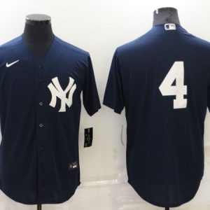 New York Yankees #4 Lou Gehrig Navy Cool Base Stitched Jersey