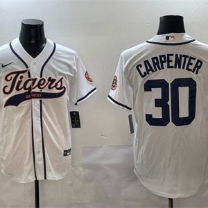 Detroit Tigers #30 Kerry Carpenter White With Patch Cool Base Stitched Jersey