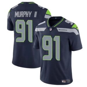 Seattle Seahawks #91 Byron Murphy II Navy 2024 Draft Vapor Limited Stitched Jersey