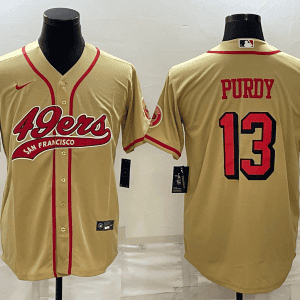 San Francisco 49ers #13 Brock Purdy New Gold With Patch Cool Base Stitched Baseball Jersey