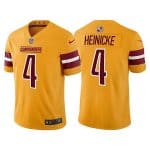 Washington Commanders #4 Taylor Heinicke Gold Vapor Untouchable Stitched Football Jersey