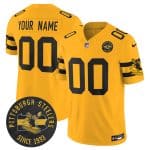 Pittsburgh Steelers Throwback 1933 Patch yellow Vapor Limited All Stitched Jersey