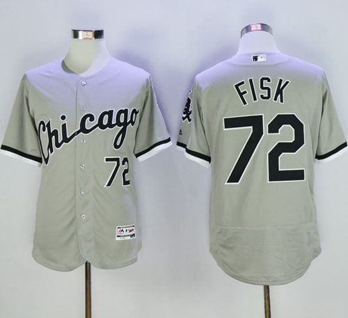 White Sox #72 Carlton Fisk Grey Flexbase Authentic Collection Stitched Jersey