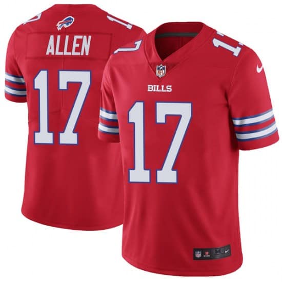 Buffalo Bills #17 Josh Allen Red Vapor Untouchable Limited Stitched Jersey