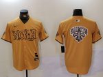 New Orleans Saints Team Big Logo Gold Cool Base Stitched Jersey