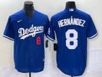 Los Angeles Dodgers #8 Enrique Hern¨¢ndez Blue Flex Base Stitched Jersey
