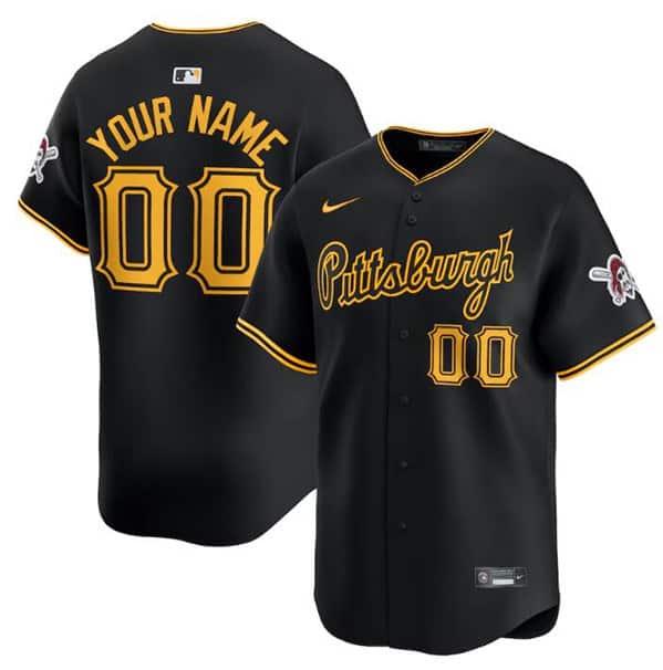 Pittsburgh Pirates Custom Black Alternate Limited Stitched Jersey