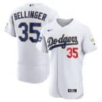 Los Angeles Dodgers #35 Cody Bellinger White Gold Championship Flex Base Sttiched Jersey