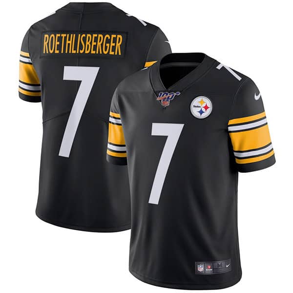 Pittsburgh Steelers 100th #7 Ben Roethlisberger Black Stitched Vapor Untouchable Limited Jersey