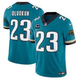 Jacksonville Jaguars #23 Foye Oluokun Teal 2025 F.U.S.E. With 4-Star C Patch Prowler Throwback Vapor Limited Stitched Jersey