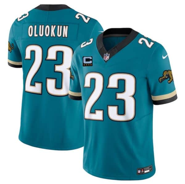 Jacksonville Jaguars #23 Foye Oluokun Teal 2025 F.U.S.E. With 4-Star C Patch Prowler Throwback Vapor Limited Stitched Jersey