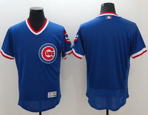Cubs Blank Blue Flexbase Authentic Collection Cooperstown Stitched Jersey