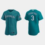 Seattle Mariners #3 J.P. Crawford Aqua Flex Base Stitched Jersey