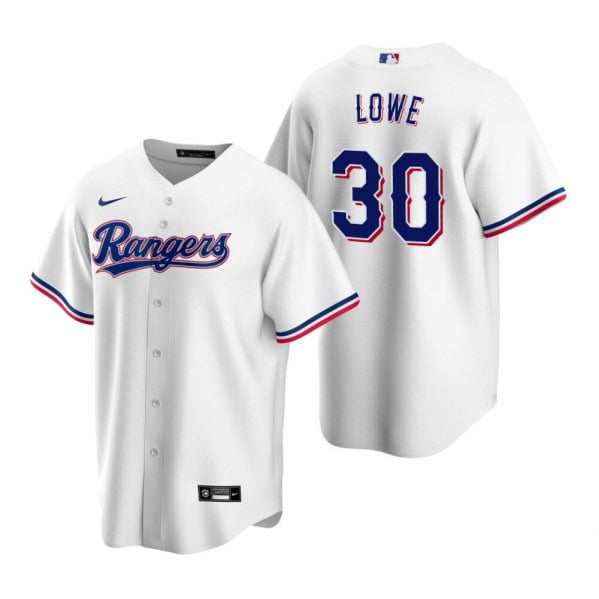 Texas Rangers #30 Nathaniel Lowe White Cool Base Stitched Jersey
