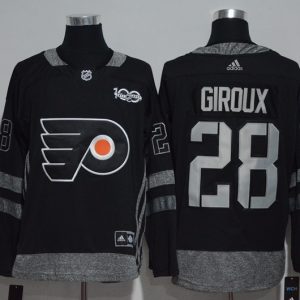Philadelphia Flyers #28 Claude Giroux Black 1917-2017 100th Anniversary Stitched Jersey
