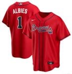 Atlanta Braves #1 Ozzie Albies Red Cool Base Stitched Jersey
