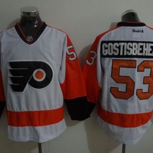 Flyers #53 Shayne Gostisbehere White Stitched Jersey