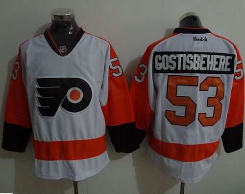 Flyers #53 Shayne Gostisbehere White Stitched Jersey
