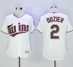 Twins #2 Brian Dozier White Flexbase Authentic Collection Stitched Jersey