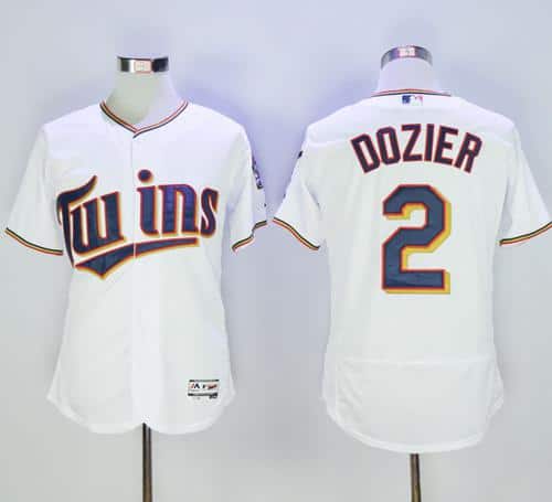 Twins #2 Brian Dozier White Flexbase Authentic Collection Stitched Jersey