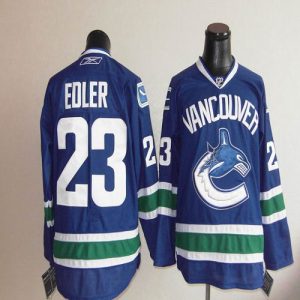 Canucks #23 Alexander Edler Blue Stitched Jersey