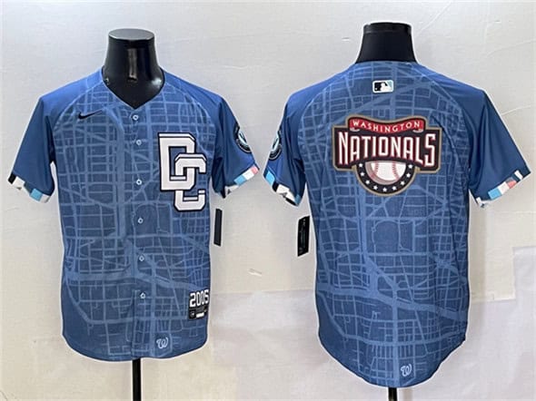 Washington Nationals Team Big Logo Blue 2025 City Connect Limited Stitched Jersey