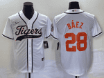 Detroit Tigers #28 Javier B¨¢ez White Cool Base Stitched Jersey
