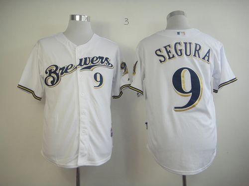 Brewers #9 Jean Segura White Cool Base Stitched Jersey