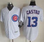 Cubs #13 Starlin Castro White Strip New Cool Base Stitched Jersey