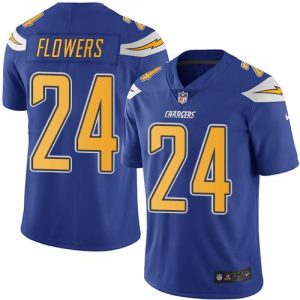 Chargers #24 Brandon Flowers Electric Blue Stitched Limited Rush Nike Jersey