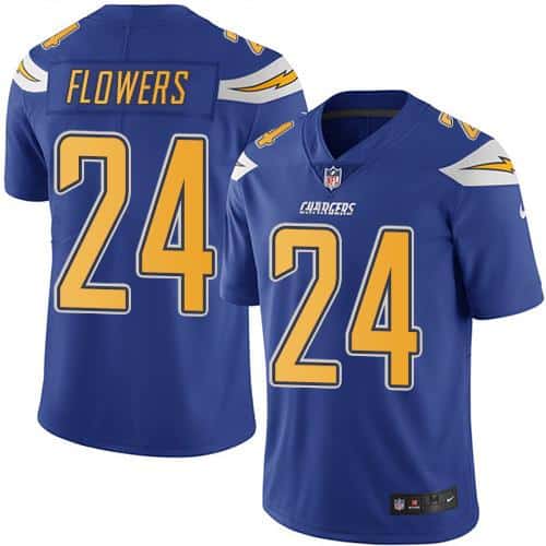 Chargers #24 Brandon Flowers Electric Blue Stitched Limited Rush Nike Jersey