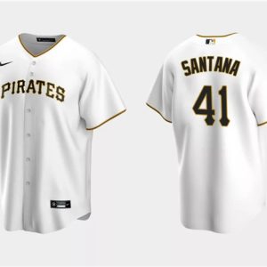 Pittsburgh Pirates #41 Carlos Santana White Cool Base Stitched Jersey