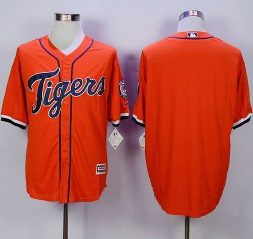 Tigers Blank Orange New Cool Base Stitched Jersey