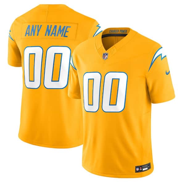Los Angeles Chargers Custom Gold 2025 F.U.S.E. Alternate Vapor Limited Stitched Jersey