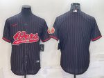 San Francisco 49ers Blank Black With Patch Cool Base Stitched Baseball Jersey