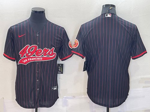 San Francisco 49ers Blank Black With Patch Cool Base Stitched Baseball Jersey