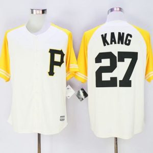 Pirates #27 Jung-Ho Kang Cream Gold Exclusive New Cool Base Stitched Jersey