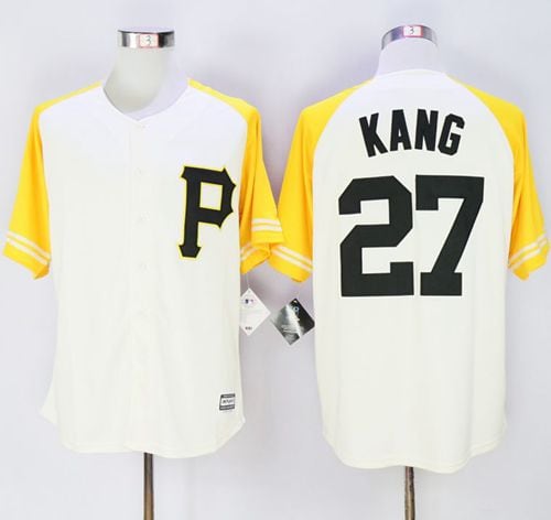 Pirates #27 Jung-Ho Kang Cream Gold Exclusive New Cool Base Stitched Jersey