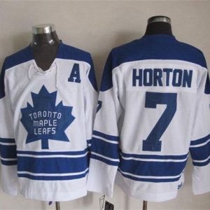 Maple Leafs #7 Tim Horton White CCM Throwback Third Stitched Jersey